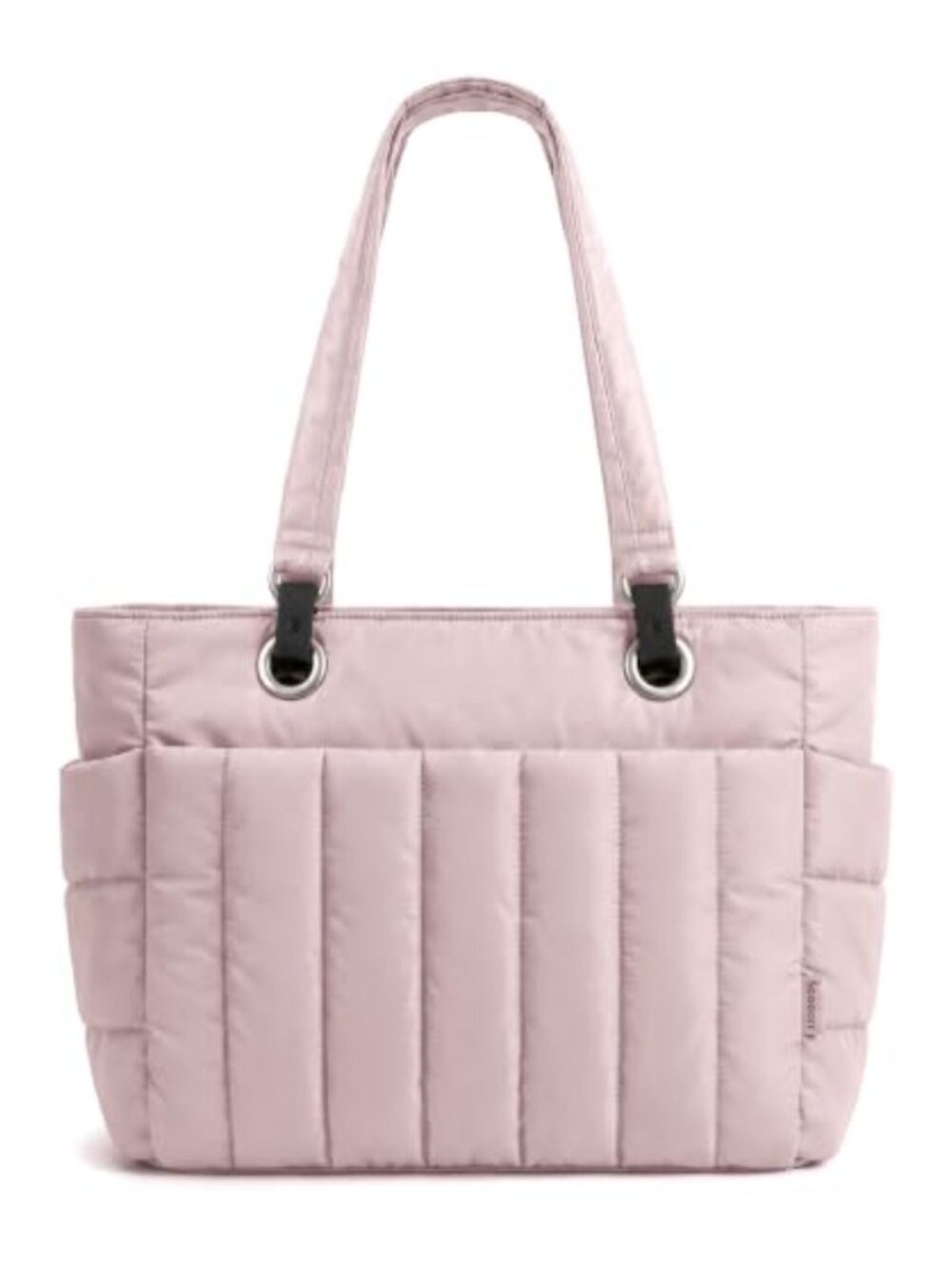 Puffer Tote Bag Quilted Shoulder Handbag Work Tote with Tumbler Holder Keychain
